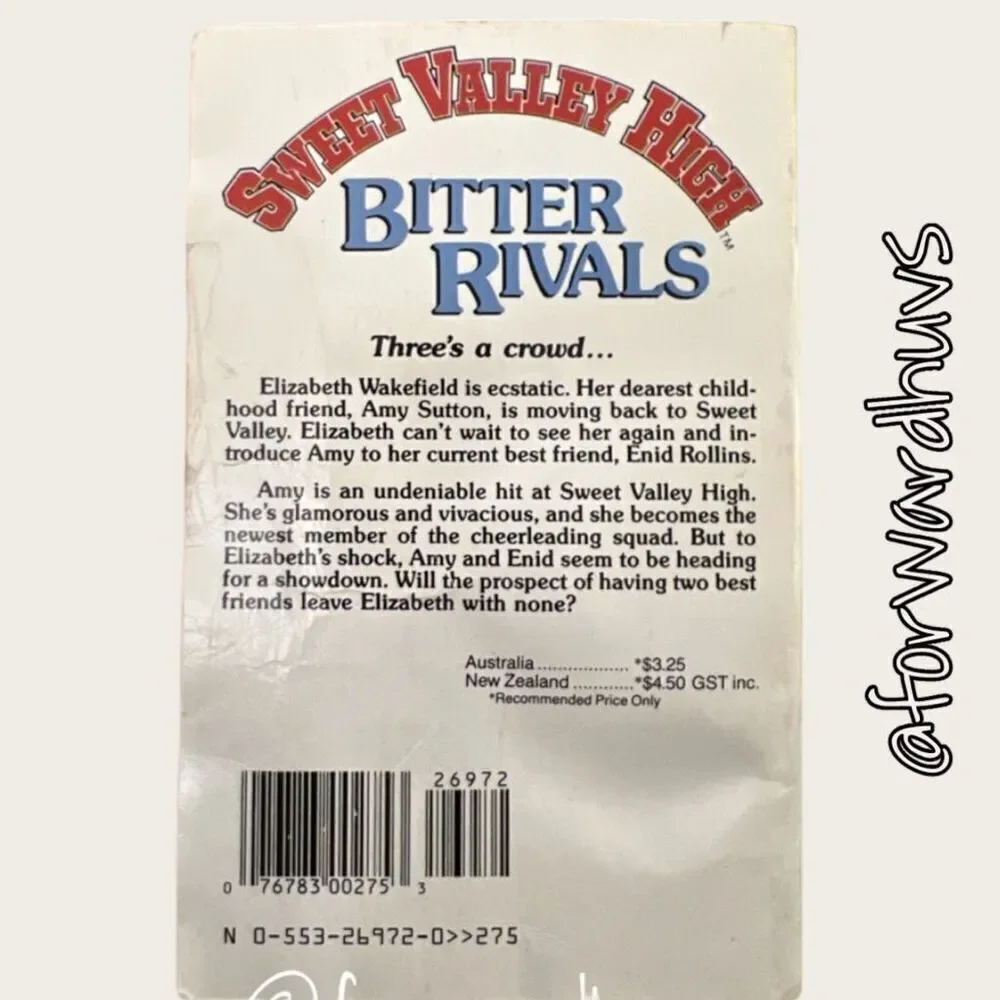 Bundle Sale 3 for $15 | Sweet Valley High Bitter Rivals #29 | 1986